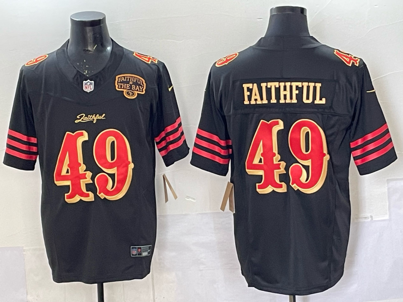 Men San Francisco 49ers #49 Faithful black 2025 Nike NFL Jersey 0010->san francisco 49ers->NFL Jersey